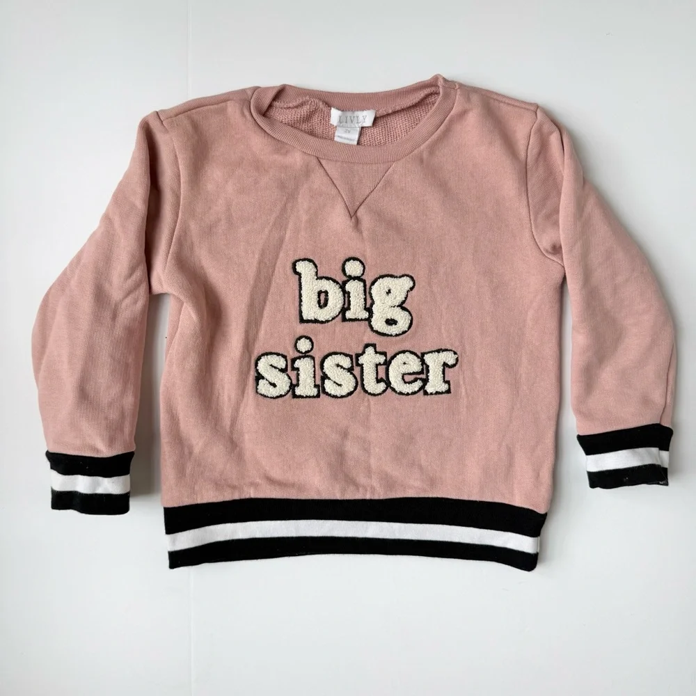 LIVLY Big Sister Blush Pink Sweater Girls Size 2 - Picture 5 of 5